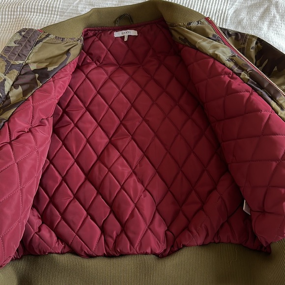 GANNI Camouflage Print Bomber Jacket size S - Picture 10 of 13